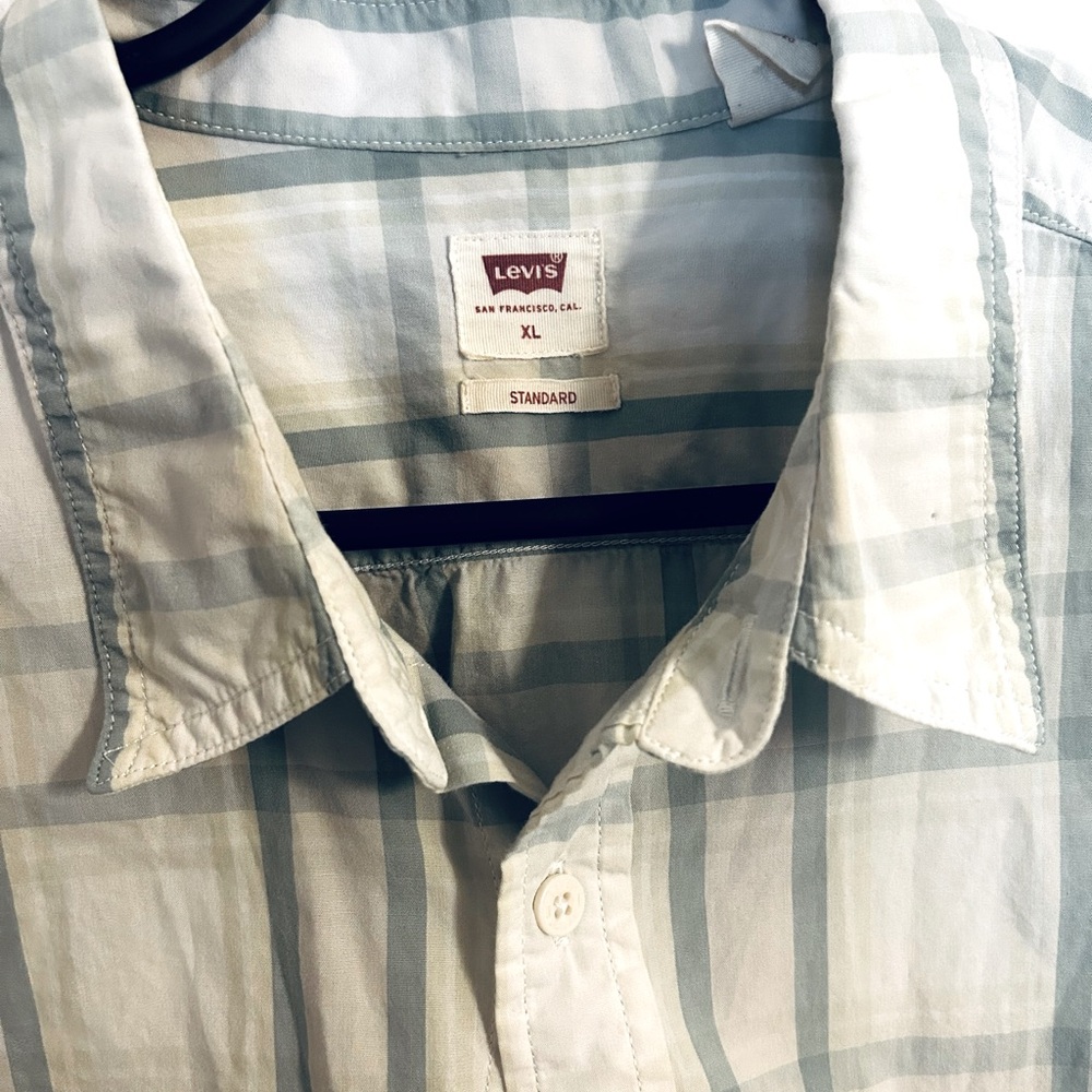 Levi's Blue Casual Button Down Shirt with Stripes